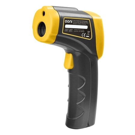 Ooni Infrared Thermometer, 32 to 550 deg C, LCD Display, Plastic Case, GrayYellow Case UU-P06100